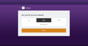 Select the amount you wish to deposit using eCheck.