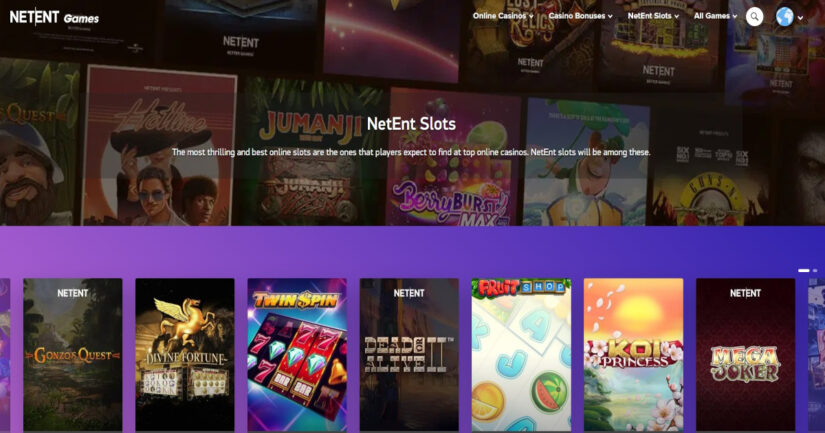 Homepage of NetEnt