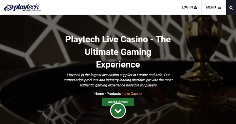 Live gaming service from Playtech, a software provider