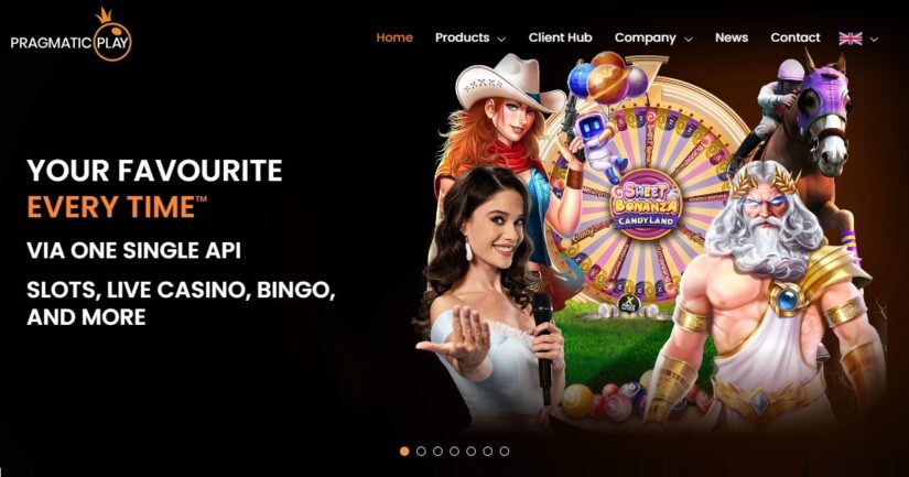 Homepage of Pragmatic Play, a prominent software developer