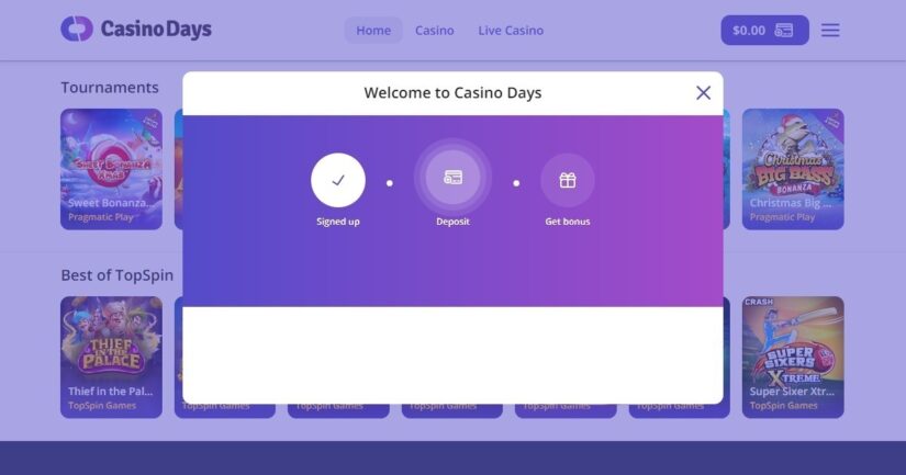 Top Choice for No Verification Casino: Casino Days