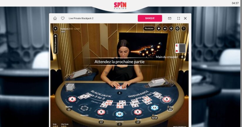 Si vous êtes fan des jeux de table en direct, avec Spin Casino, vous pourrez jouer à :