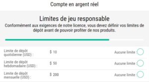 Fixez vos limites de mise responsable