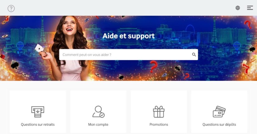 La section FAQ du service client d'All Slots Casino.