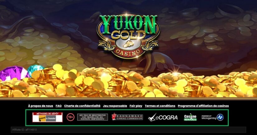 Bannière de sécurité et fiabilité du site casino, affichant notamment sa licence